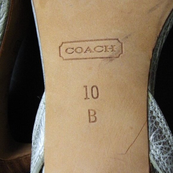 COACH-IEESHA Gold Leather Strappy Kitten Heel Sandals Open Toe 10 - Picture 7 of 7